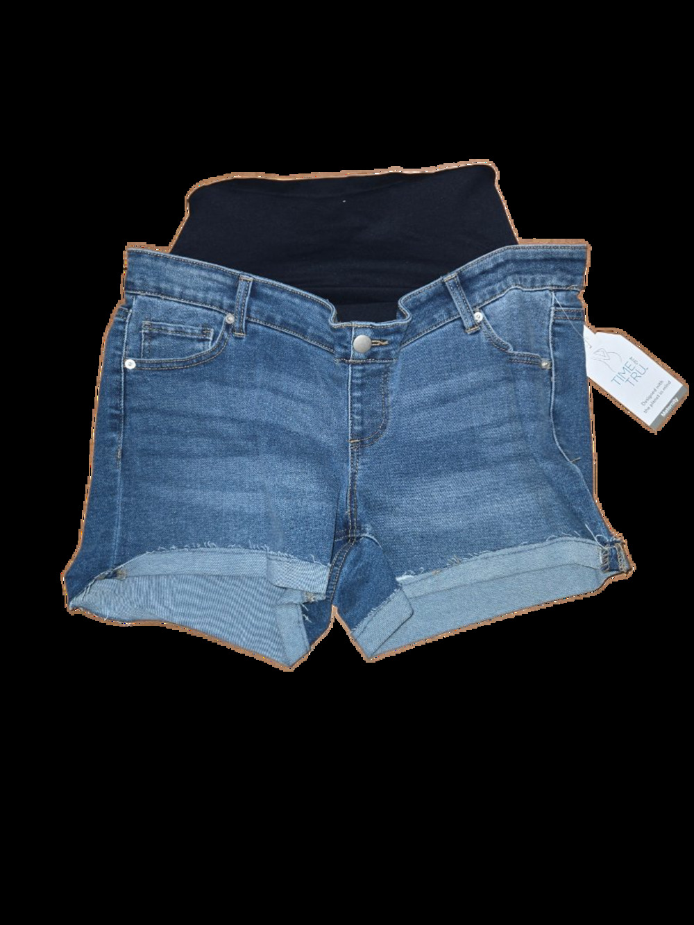 Maternity Roll Cuff Denim Shorts Medium Wash L
